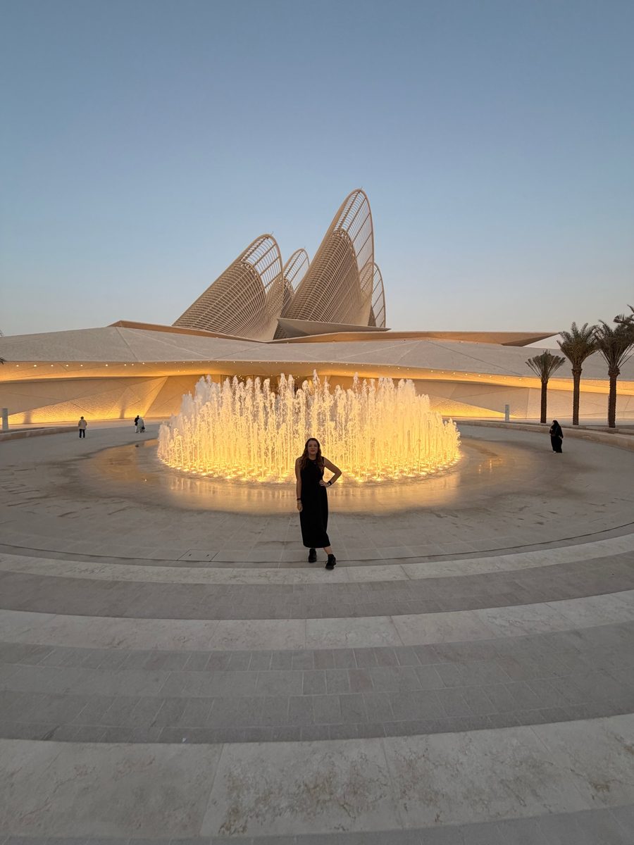 Corina Goetz at the Zayed National Museum in Abu Dhabi, UAE